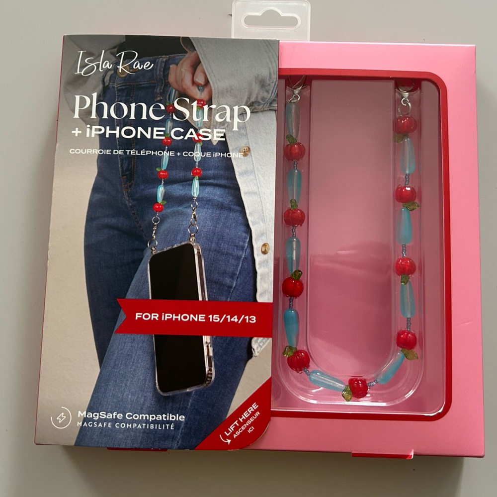 BNIB Isla Rae Phone Strap and Case for iPhone 15/14/13
